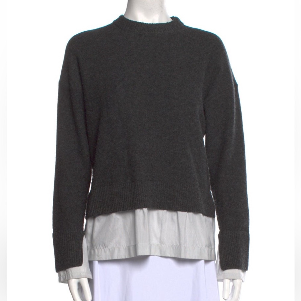 Joseph Gray Sweater with Layered Hem